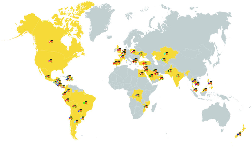 Mapa internacional publicado por Truly Nolen en noviembre de 2024